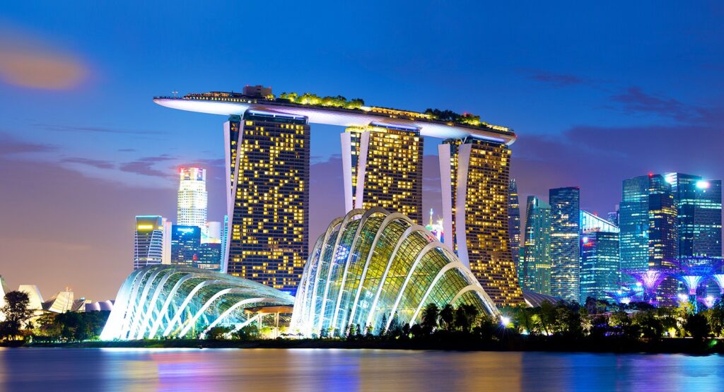 Night view of Marina Bay Sands 