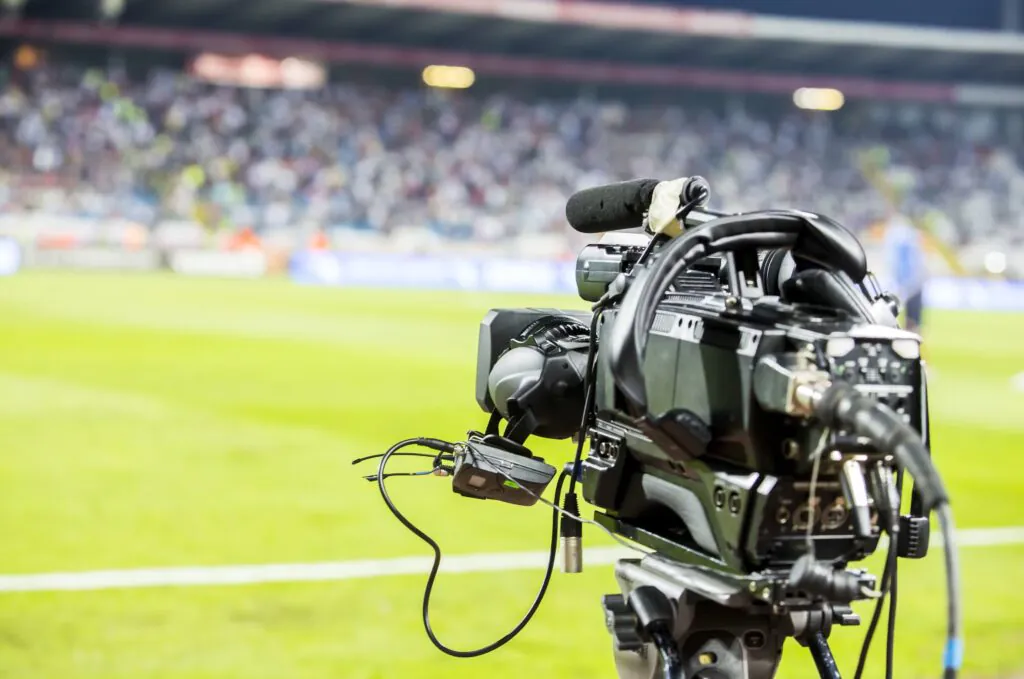 a football match broadcasting